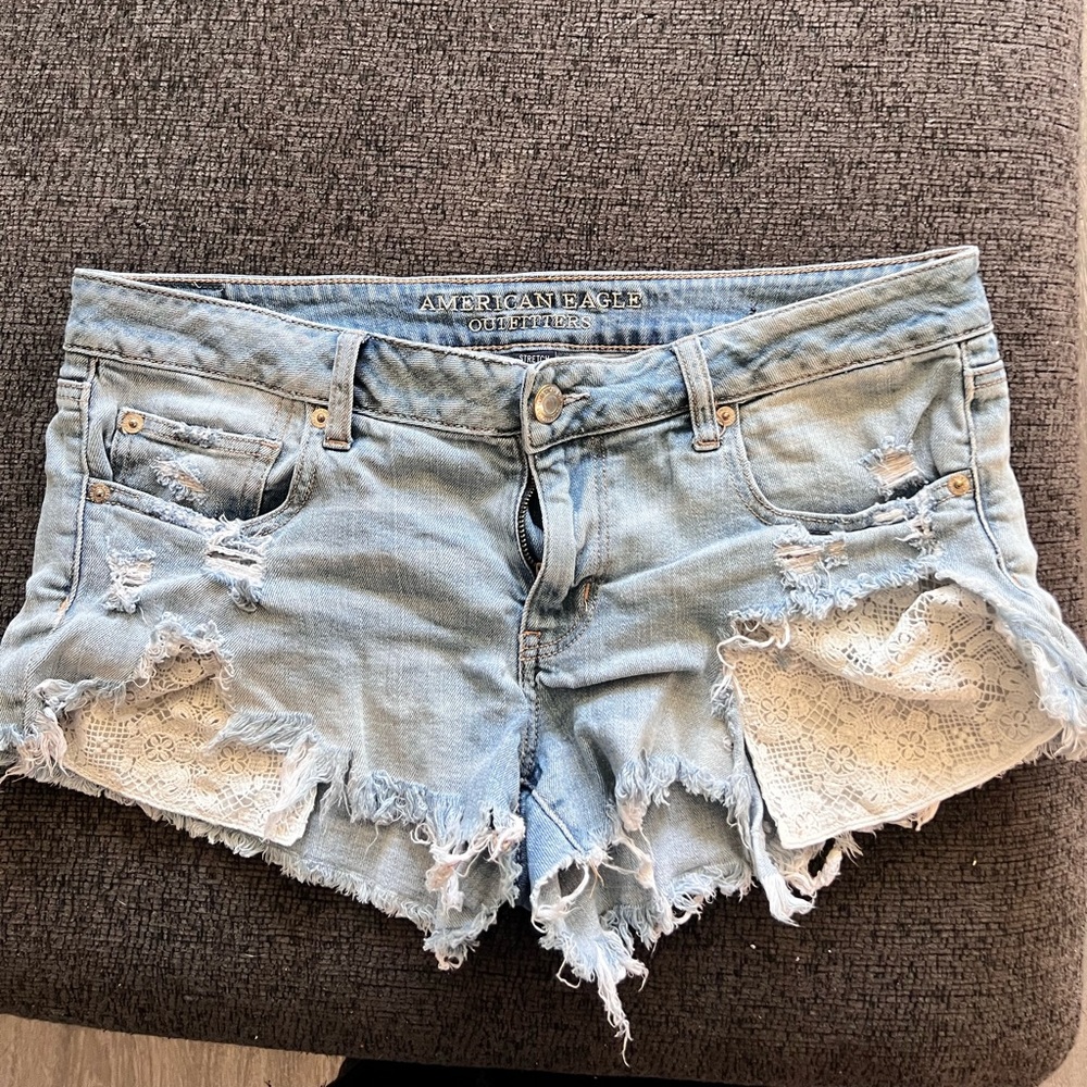 American Eagle Lace Distressed Shorts